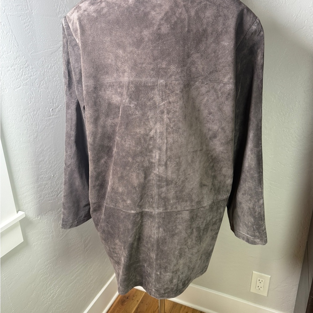 Jessica Holbrook Brown Washable Suede Leather Jacket Plus Size 1X NWT - Picture 7 of 9